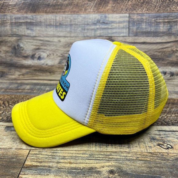 Pittsburg Pirates Mens Trucker Hat Yellow Snapback Retro Logo Baseball Cap - Picture 4 of 8